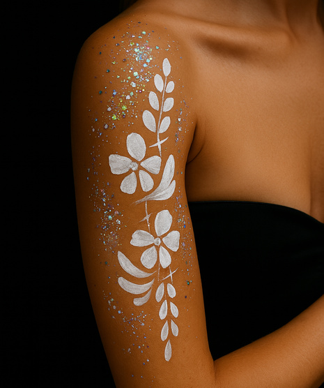 White flower body Art