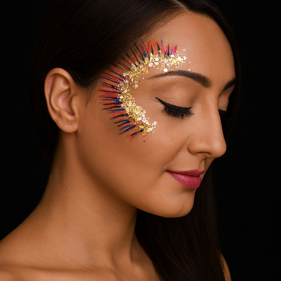 Golden Woman Face Art