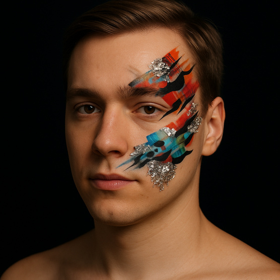 Face art and festival glitter for men