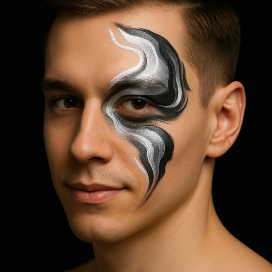 Black and White face art for Men